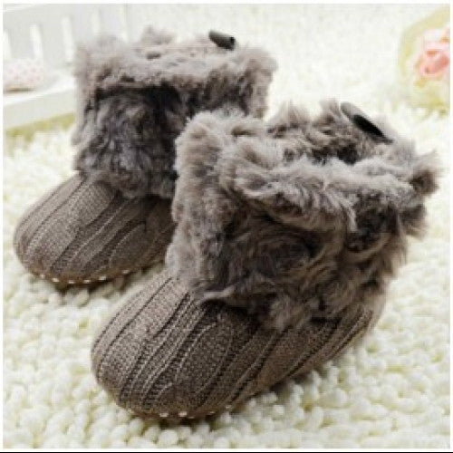 Girl Wool Snow Crib Shoes - Winter Children Newborn Baby Boots